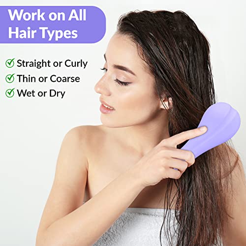 Ksyakse Brush for Wet | עניבת שיער שיער ויבש שיער טלפון | לביטול קשרים ומפחית את מברשת השבירה